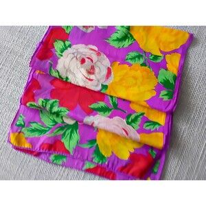 Vintage Careta Silk Scarf Floral print – Made in Japan 57" long
